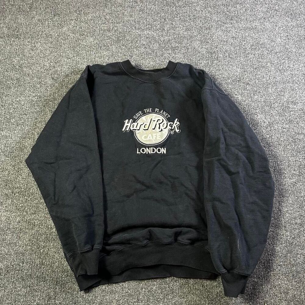Hard-rock-cafe Men's Black and Grey Sweatshirt